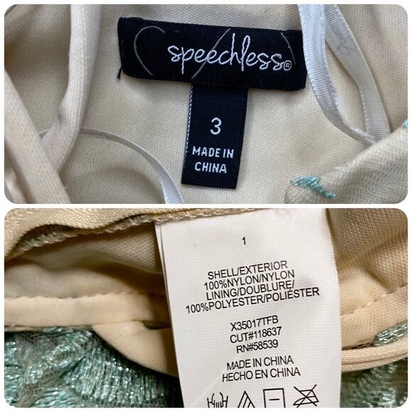 Speechless Pearl Gala Strappy-Back Long Sparkle Embroidered Prom Dress Size 3 - Picture 14 of 14